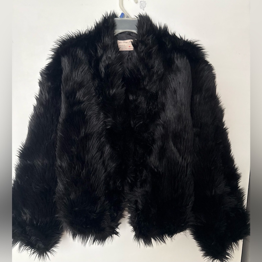 Free People All Night Fur Jacket Size M - Excellent Condition